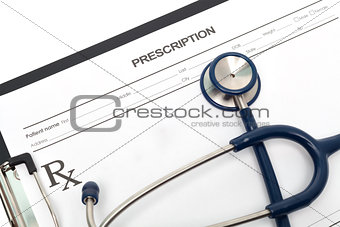 Prescription with stethoscope