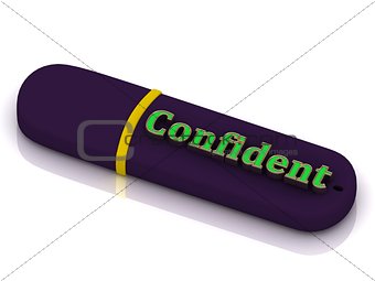 Confident - 3d inscription bright volume letter on USB flash