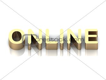 ONLINE 3d inscription of golden bright letter 