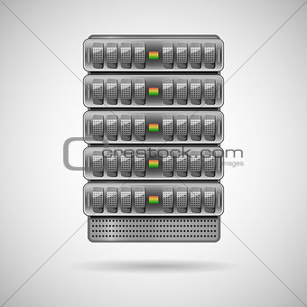 Servers installed in rack