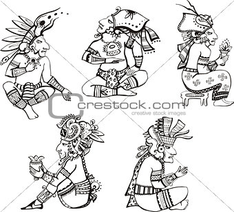 Maya characters sitting