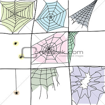 Cartoon Spider Webs