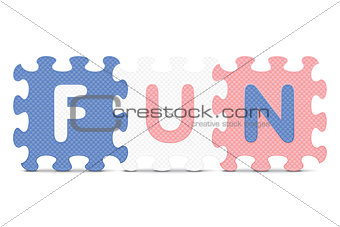 Vector "FUN" written with alphabet puzzle