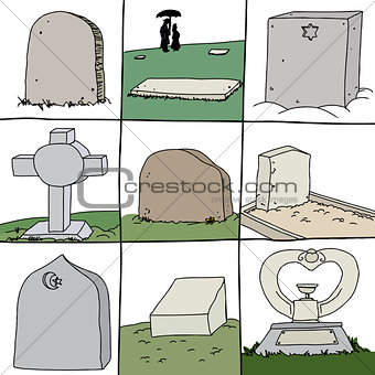 Series of Grave Stones