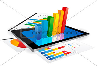 Tablet with 3d graph