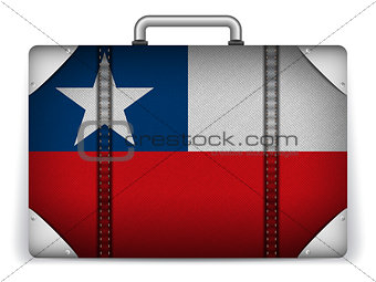 Chile Travel Luggage with Flag for Vacation