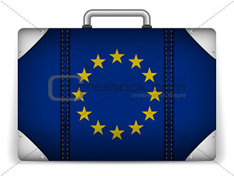 Europe Travel Luggage with Flag for Vacation