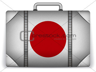 Japan Travel Luggage with Flag for Vacation