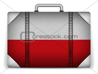Poland Travel Luggage with Flag for Vacation