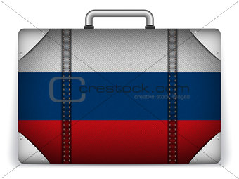 Russia Travel Luggage with Flag for Vacation