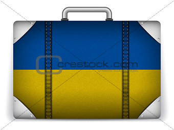 Ukraine Travel Luggage with Flag for Vacation