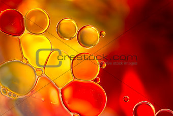 Coloured Bubbles on Water Surface