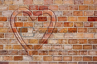 heart on the brick wall