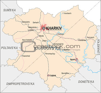 Map of Kharkiv Oblast