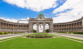 The Triumphal Arch in Cinquantenaire Parc in Brussels, Belgium