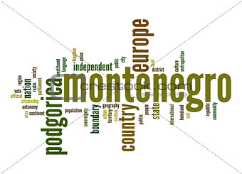 Montenegro word cloud