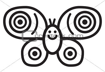 Cute insect butterfly - illustration