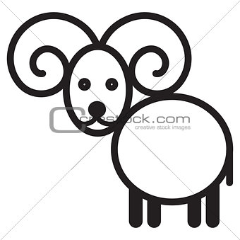 Cute animal sheep - illustration
