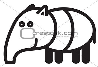 Cute animal tapir - illustration