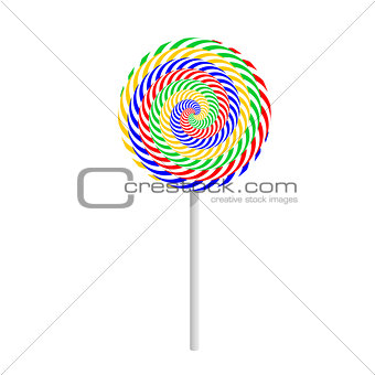 Colorful striped lollipop
