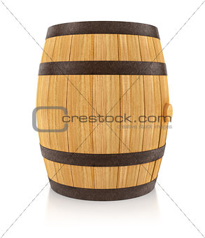 Wooden oaken barrel for beverages storing