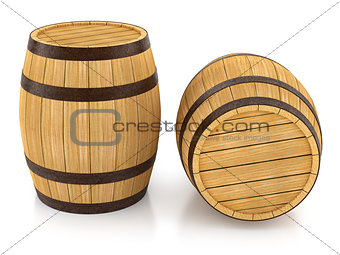 Wooden barrels for wine and beer storage