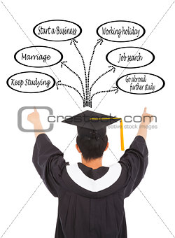  graduation man  select his future road
