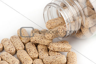 multi vitamin tablets isolated on white