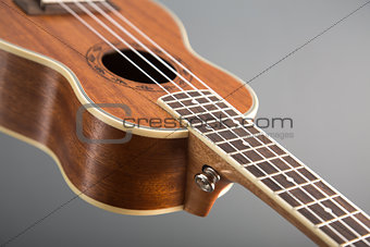 Close-up shot of classic ukulele guitar 