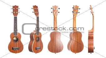 Set of 5 ukulele guitars 