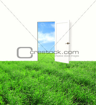 Open door in field