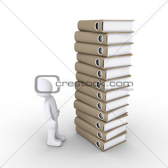 Person with a lot of paperwork
