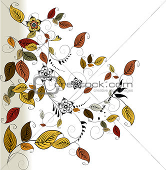 Vector elegant autumn leaves illustration 