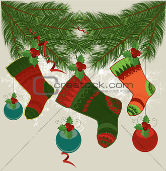 Christmas Stockings on Strings - Vector 