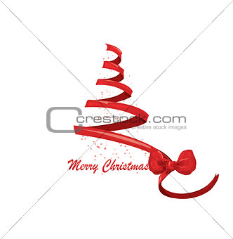 ribbon Christmas tree. vector