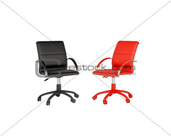 Two office chairs. The concept of dialogue