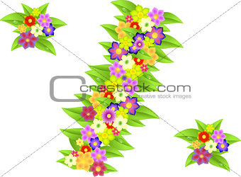 Symbol of percent made of flowers for discounts