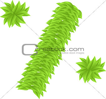 Symbol of percent made of leaves for discounts