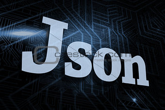 Json against futuristic black and blue background