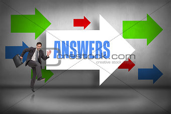 Answers against arrows pointing