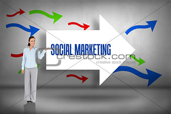Social marketing against arrows pointing