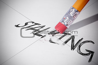 Pencil erasing the word Stalking