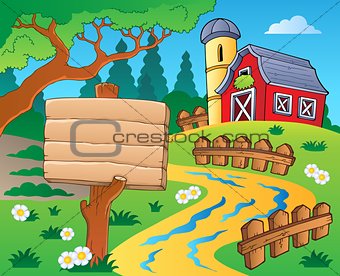 Farm theme with red barn 4