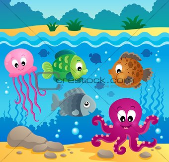 Underwater ocean fauna theme 1