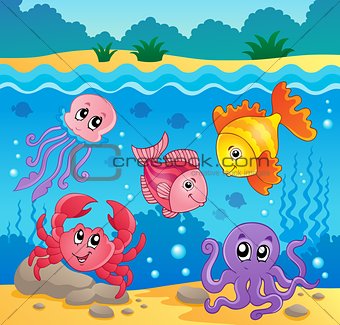Underwater ocean fauna theme 5