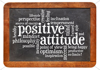 positive attitude concept on blackboard