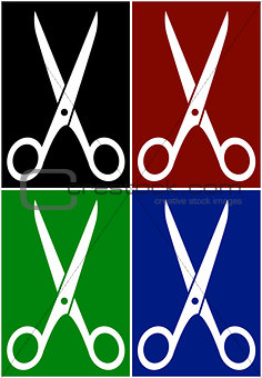 set colorful backgrounds with scissors