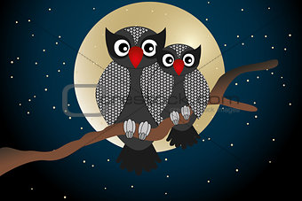 Cartoon owls - Stock illustration