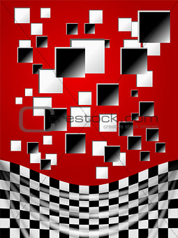 Glossy checked flag texture background