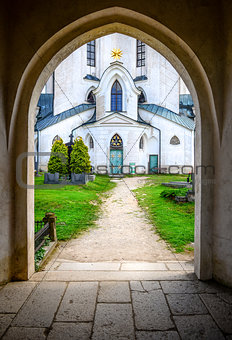 Entrance to St. John Nepomuk church, Czech Republic